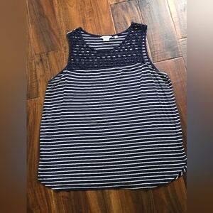Navy Striped Women's Top